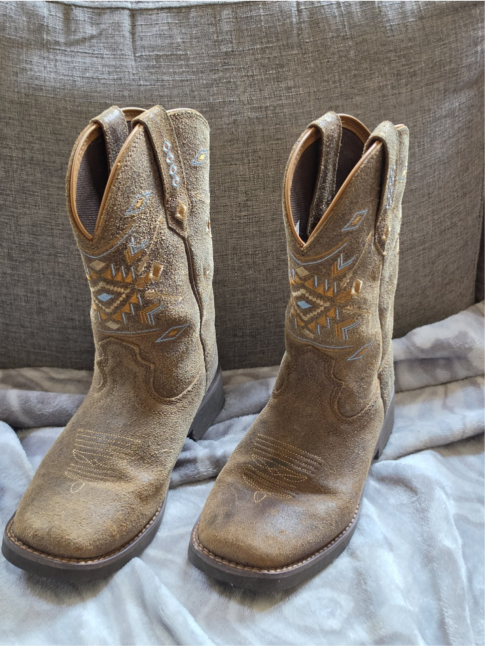 Rank 45 Xero Gravity Aquinnah Western Performance Boots Suede Square Toe Size 7B
